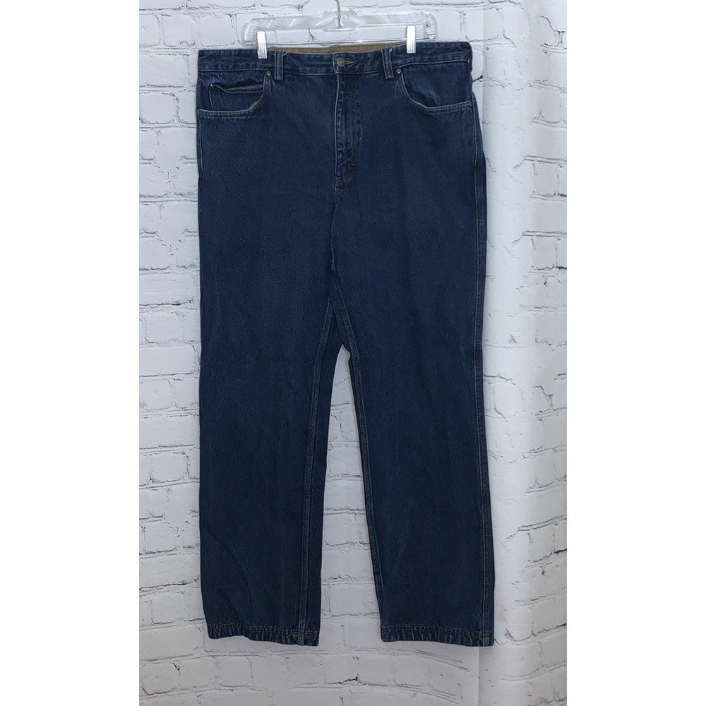 Duluth Trading Jeans Men's 40x32 (Tag 40x34) Straight Workwear Blue Denim